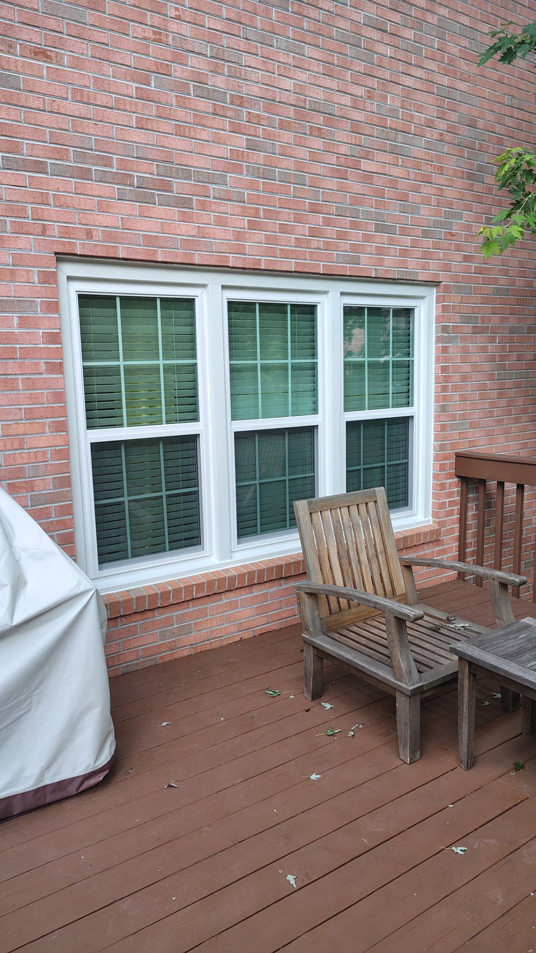 Triple window install on brick