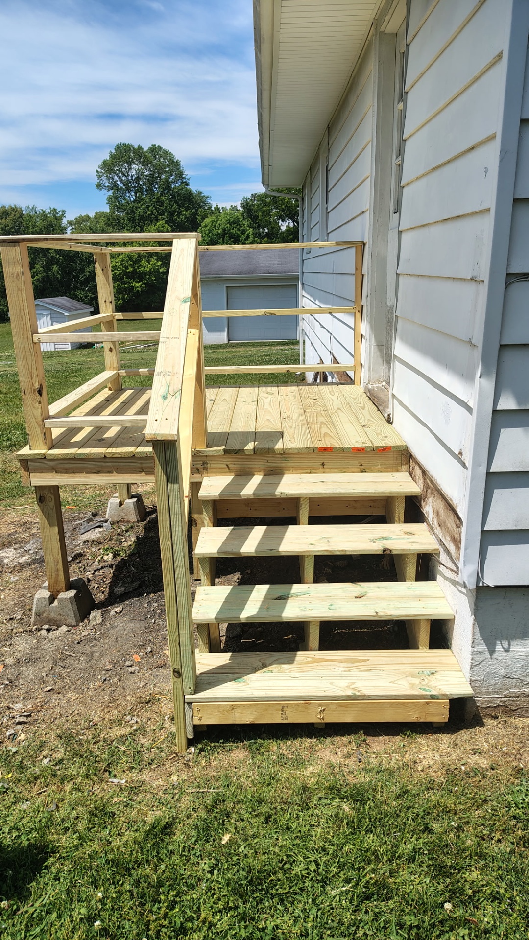 Pressure-treated deck & stairs